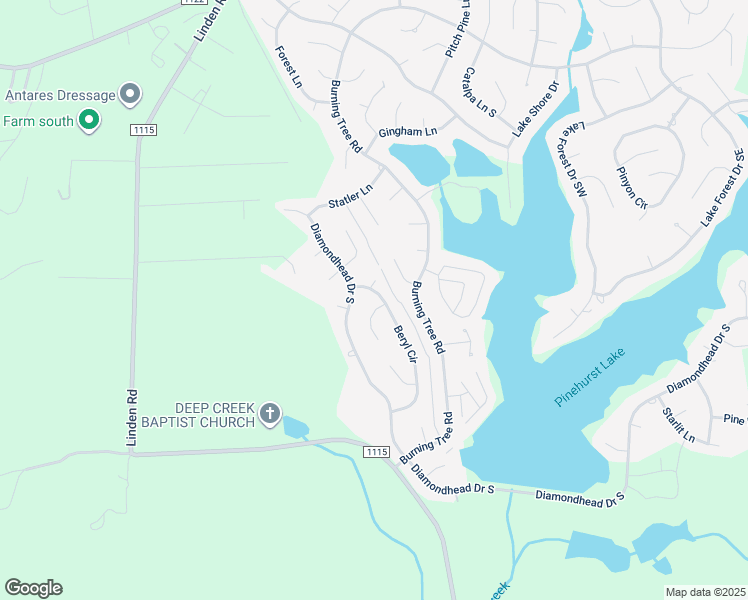 map of restaurants, bars, coffee shops, grocery stores, and more near 3 Beryl Circle in Pinehurst