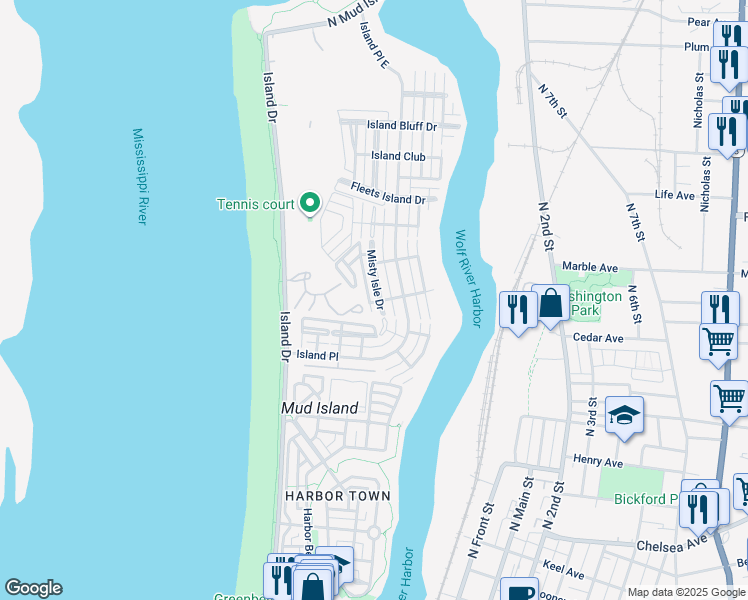 map of restaurants, bars, coffee shops, grocery stores, and more near 1160 Fleetsbay Drive in Memphis