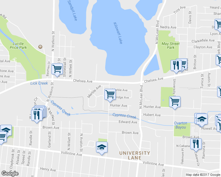 map of restaurants, bars, coffee shops, grocery stores, and more near 1240 North Evergreen Street in Memphis