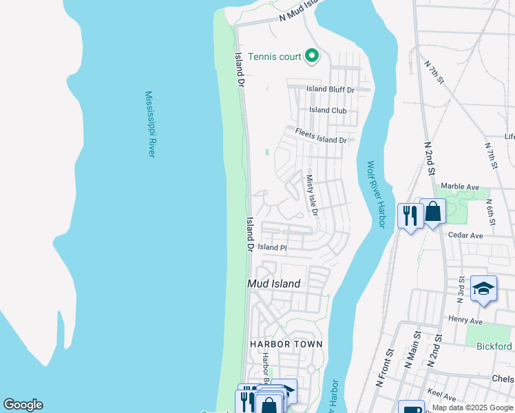 map of restaurants, bars, coffee shops, grocery stores, and more near 1061 Natchez Point in Memphis