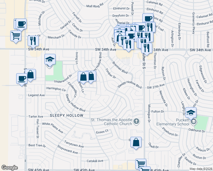 map of restaurants, bars, coffee shops, grocery stores, and more near 3522 Tripp Avenue in Amarillo