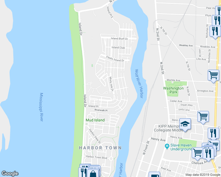 map of restaurants, bars, coffee shops, grocery stores, and more near 1160 Fleetsbay Drive in Memphis