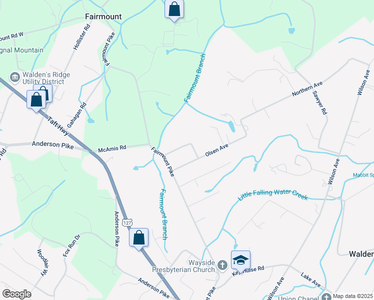 map of restaurants, bars, coffee shops, grocery stores, and more near 1010 Northern Avenue in Signal Mountain