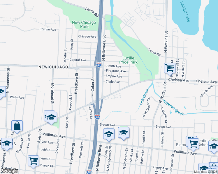 map of restaurants, bars, coffee shops, grocery stores, and more near 1203 Sylvan Street in Memphis