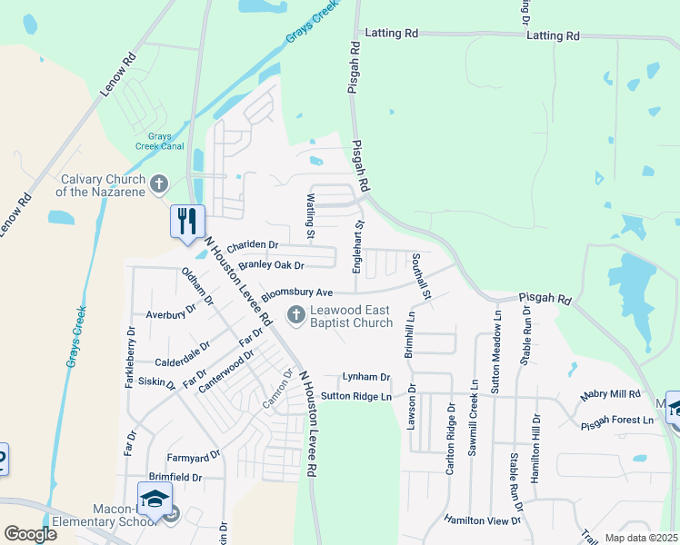 map of restaurants, bars, coffee shops, grocery stores, and more near 10083 Branley Oak Drive in Shelby County