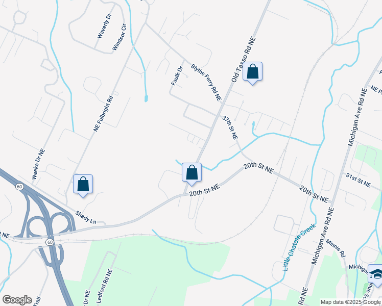 map of restaurants, bars, coffee shops, grocery stores, and more near 3375 Old Tasso Road Northeast in Cleveland