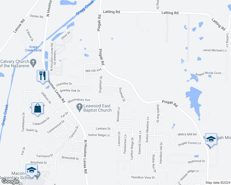 map of restaurants, bars, coffee shops, grocery stores, and more near 1718 Addison Park Cove in Shelby County