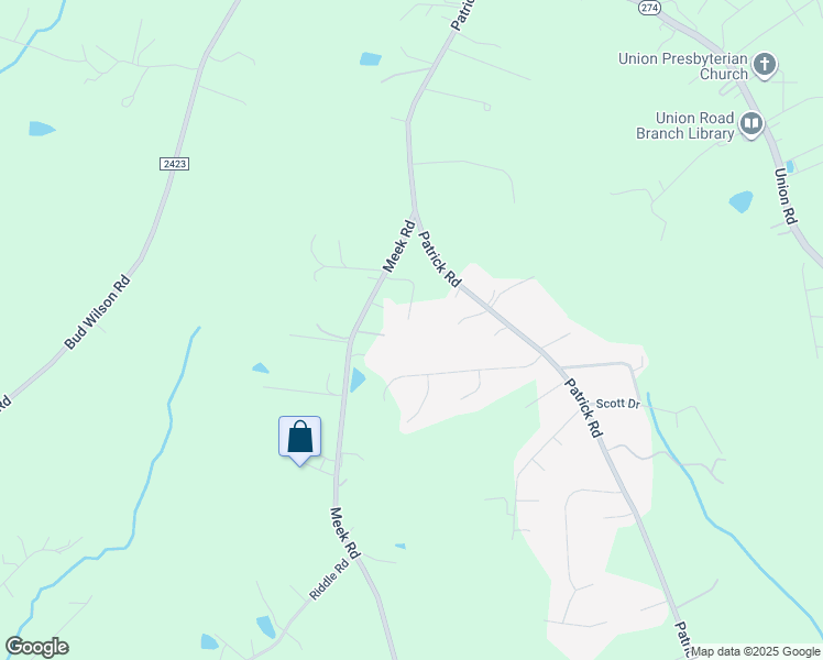 map of restaurants, bars, coffee shops, grocery stores, and more near 129 Meek Road in Gastonia