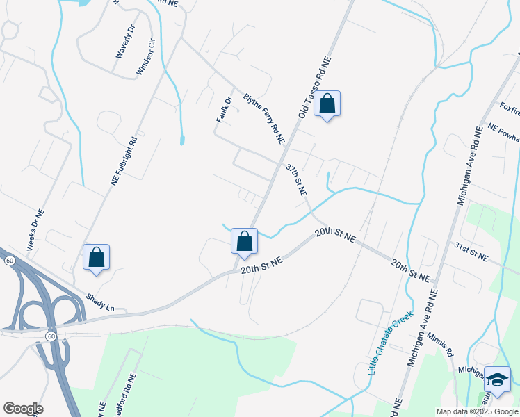 map of restaurants, bars, coffee shops, grocery stores, and more near 3339-3375 Old Tasso Road Northeast in Cleveland