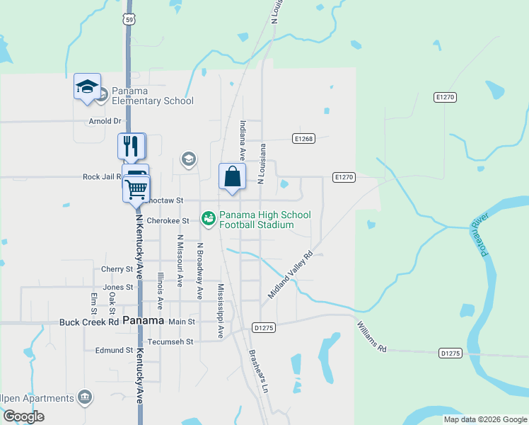 map of restaurants, bars, coffee shops, grocery stores, and more near 510 Louisiana in Panama