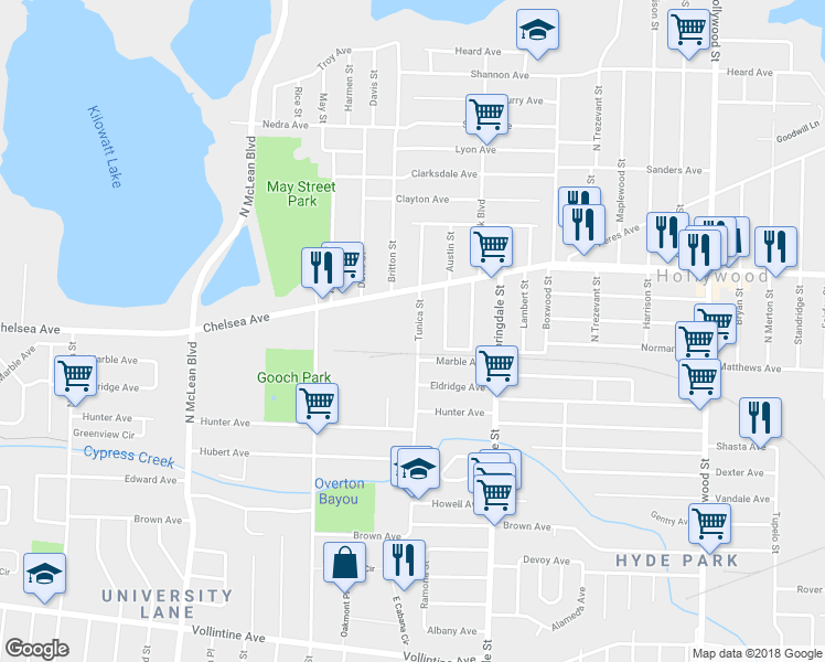 map of restaurants, bars, coffee shops, grocery stores, and more near 1329 Tunica Street in Memphis
