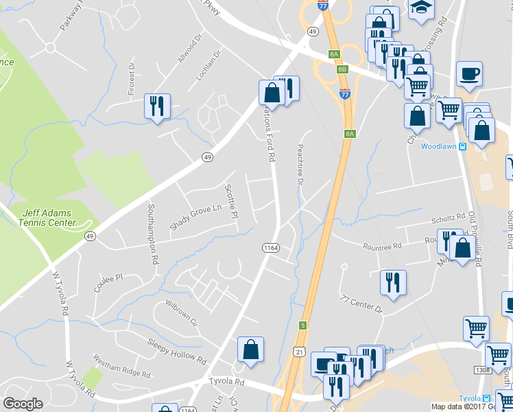map of restaurants, bars, coffee shops, grocery stores, and more near 514 Rutland Drive in Charlotte