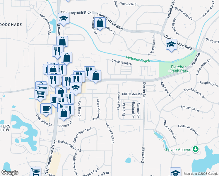 map of restaurants, bars, coffee shops, grocery stores, and more near 1762 Beaver Trail Drive in Memphis