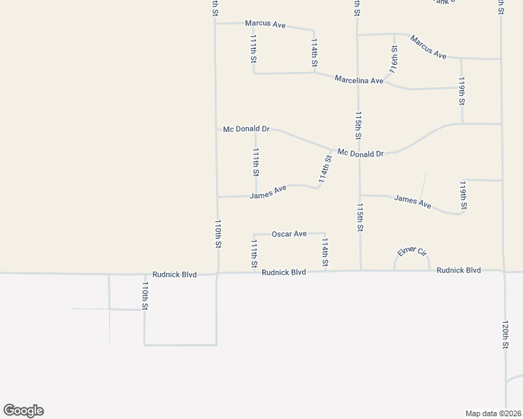 map of restaurants, bars, coffee shops, grocery stores, and more near James Avenue in California City
