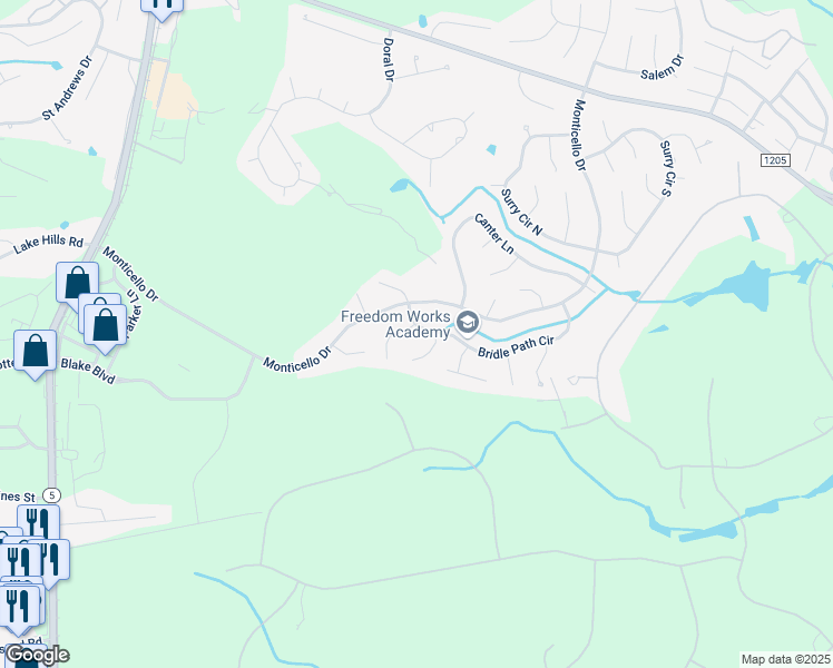 map of restaurants, bars, coffee shops, grocery stores, and more near 10 Bridle Path Circle in Pinehurst