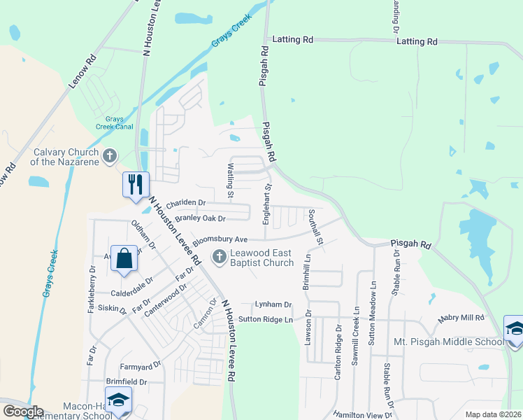 map of restaurants, bars, coffee shops, grocery stores, and more near 1762 Englehart Street in Shelby County