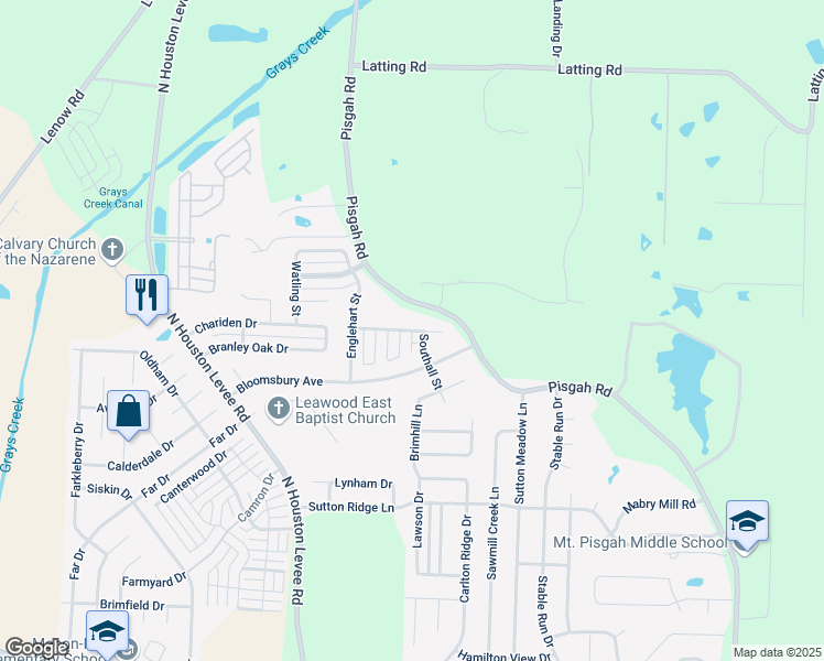 map of restaurants, bars, coffee shops, grocery stores, and more near 10160 Hammersmith Lane in Shelby County
