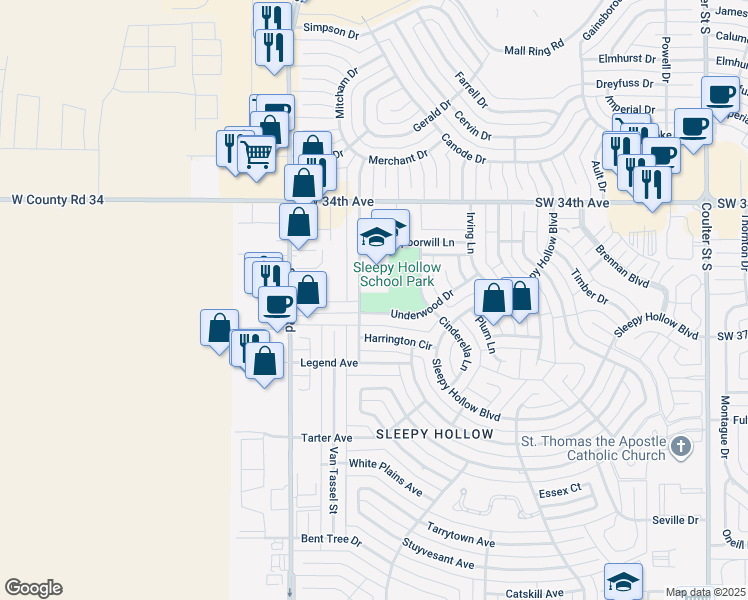 map of restaurants, bars, coffee shops, grocery stores, and more near 3435 Reeder Drive in Amarillo