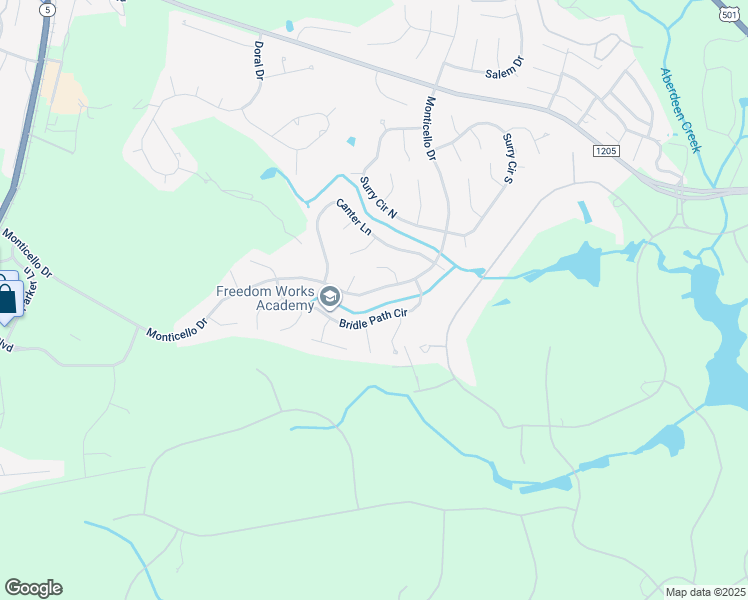 map of restaurants, bars, coffee shops, grocery stores, and more near 970 Monticello Drive in Pinehurst
