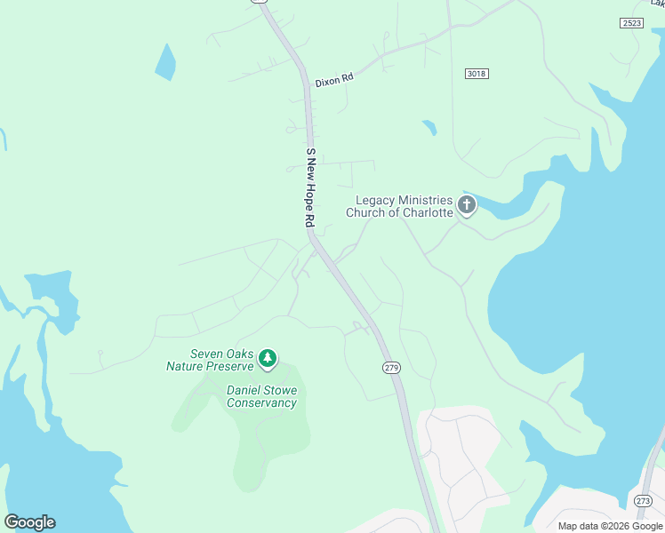 map of restaurants, bars, coffee shops, grocery stores, and more near 6311 South New Hope Road in Belmont