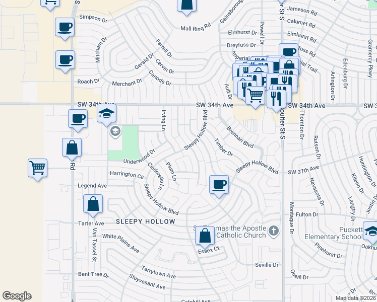 map of restaurants, bars, coffee shops, grocery stores, and more near 3501 Goodfellow Lane in Amarillo