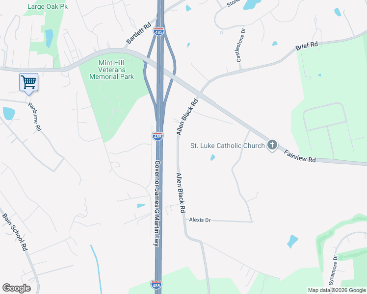 map of restaurants, bars, coffee shops, grocery stores, and more near 7700 Allen Black Road in Mint Hill