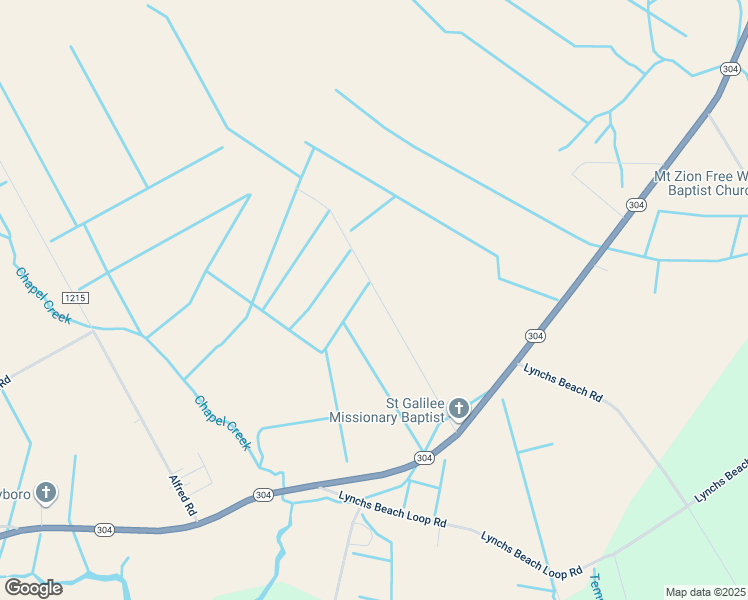 map of restaurants, bars, coffee shops, grocery stores, and more near 389 Fentress Farm Road in Bayboro