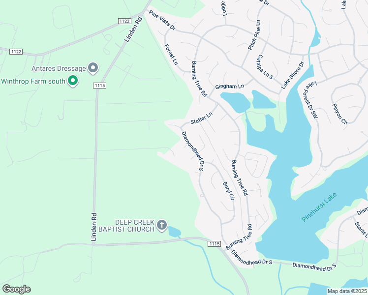 map of restaurants, bars, coffee shops, grocery stores, and more near 3 Sapphire Court in Pinehurst