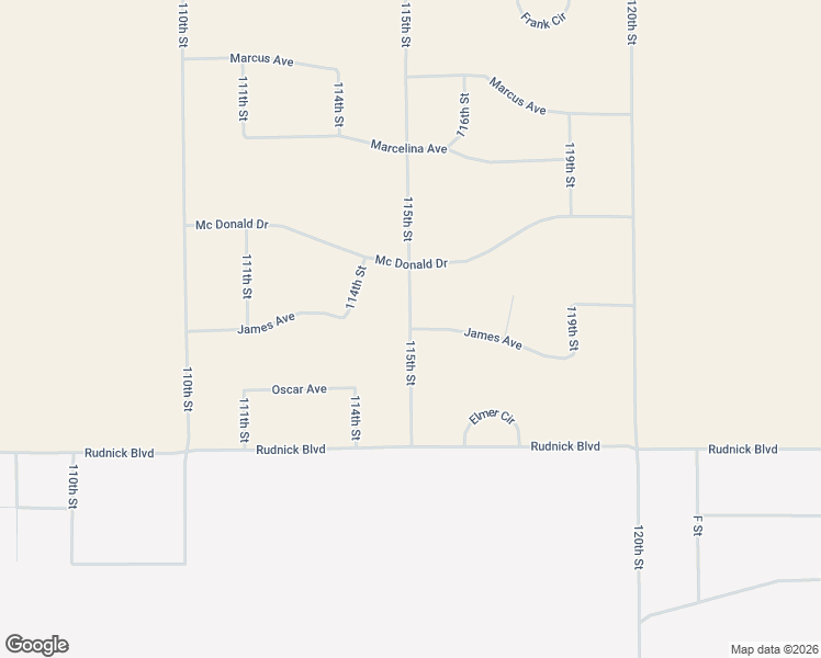 map of restaurants, bars, coffee shops, grocery stores, and more near James Avenue in California City