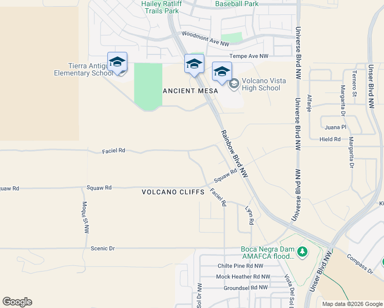 map of restaurants, bars, coffee shops, grocery stores, and more near 8709 Piedra Lumbre Road Northwest in Albuquerque