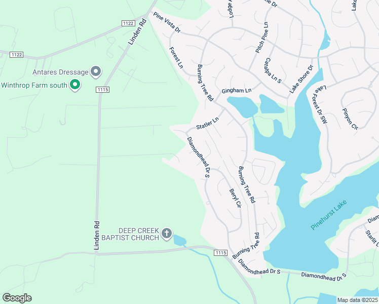 map of restaurants, bars, coffee shops, grocery stores, and more near 3 Sapphire Court in Pinehurst