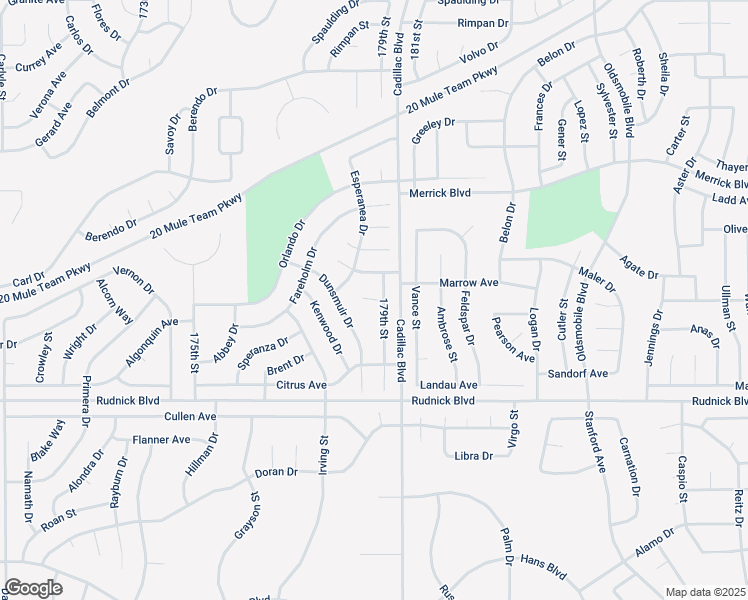 map of restaurants, bars, coffee shops, grocery stores, and more near Drew Court in California City