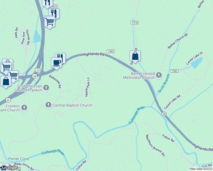 map of restaurants, bars, coffee shops, grocery stores, and more near 146 Tallent Street in Franklin