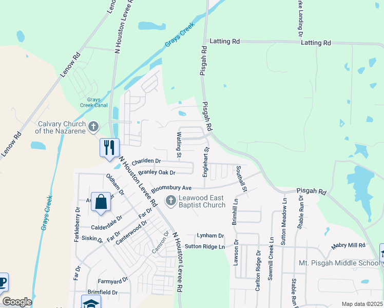 map of restaurants, bars, coffee shops, grocery stores, and more near 10074 Chariden Drive in Shelby County