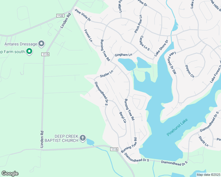 map of restaurants, bars, coffee shops, grocery stores, and more near 6 Opal Lane in Pinehurst