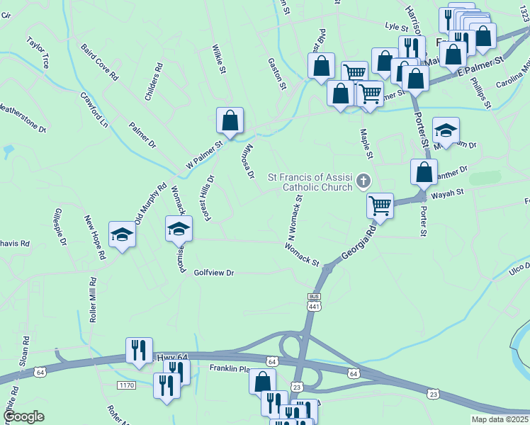 map of restaurants, bars, coffee shops, grocery stores, and more near 146 Tallent Street in Franklin