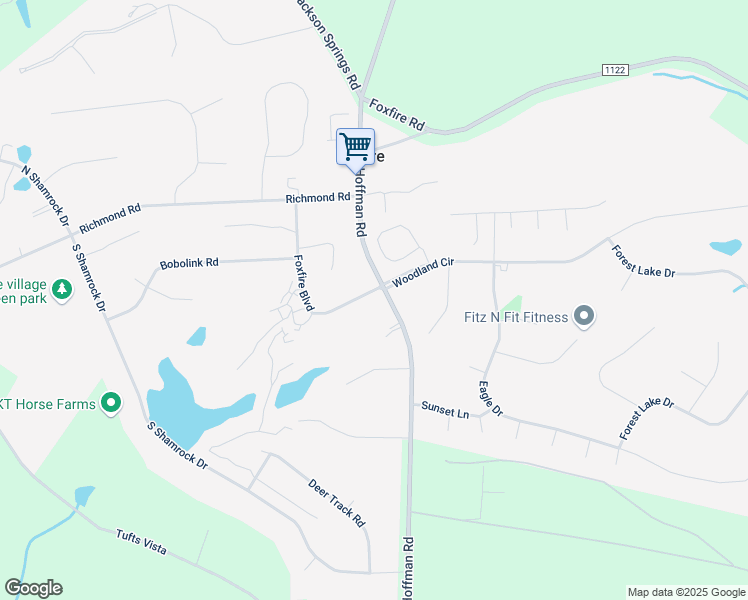 map of restaurants, bars, coffee shops, grocery stores, and more near 1 Quail Court in Jackson Springs