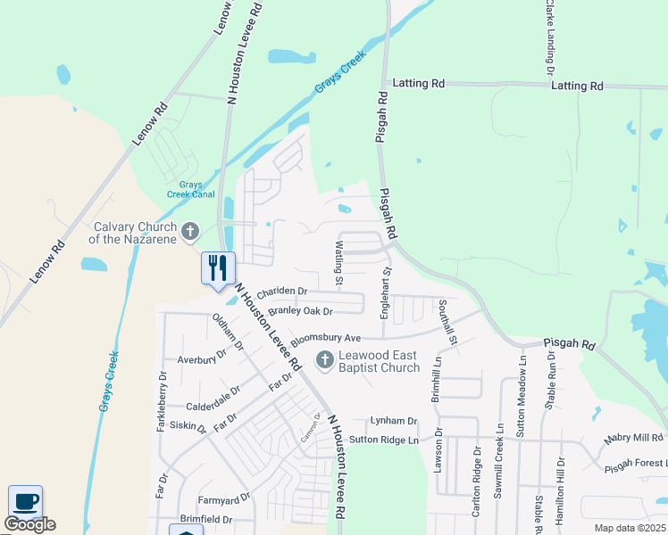 map of restaurants, bars, coffee shops, grocery stores, and more near 1789 Whatling Street in Shelby County