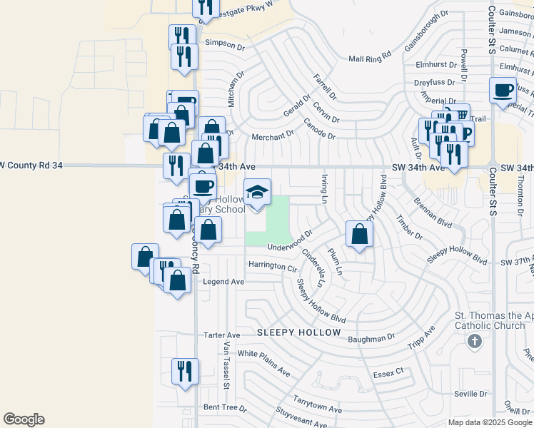 map of restaurants, bars, coffee shops, grocery stores, and more near 3435 Reeder Drive in Amarillo