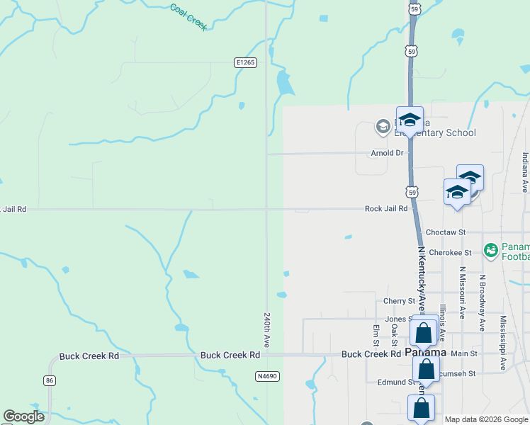 map of restaurants, bars, coffee shops, grocery stores, and more near Hickman Lane in Bokoshe