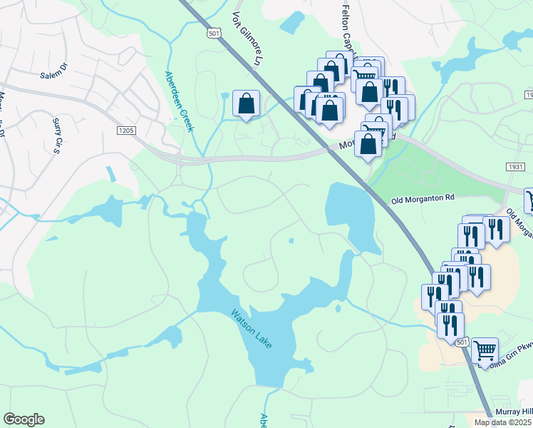 map of restaurants, bars, coffee shops, grocery stores, and more near 60 El Dorado Street in Pinehurst