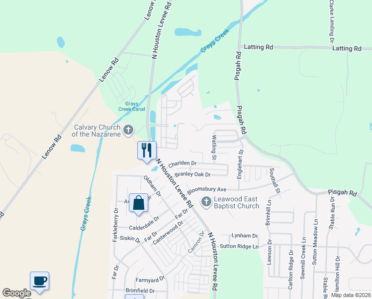map of restaurants, bars, coffee shops, grocery stores, and more near 1861 Pisgah Road in Shelby County