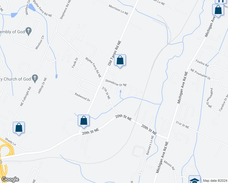map of restaurants, bars, coffee shops, grocery stores, and more near 1703 New Castle Drive Northeast in Cleveland