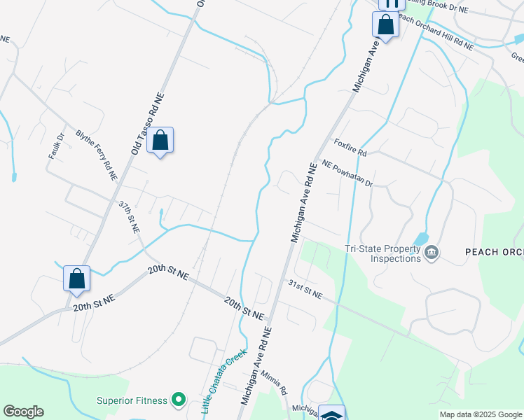 map of restaurants, bars, coffee shops, grocery stores, and more near 3175 Michigan Ave Road Northeast in Cleveland