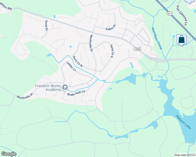 map of restaurants, bars, coffee shops, grocery stores, and more near 3 King Court in Pinehurst
