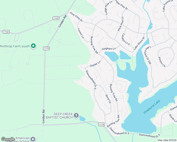 map of restaurants, bars, coffee shops, grocery stores, and more near 90 Statler Lane in Pinehurst
