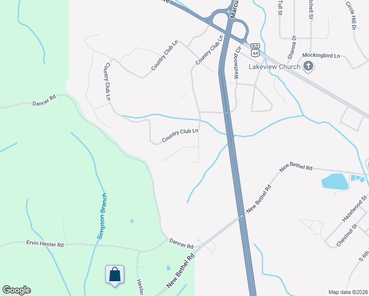 map of restaurants, bars, coffee shops, grocery stores, and more near 154 Franklin Street in Selmer
