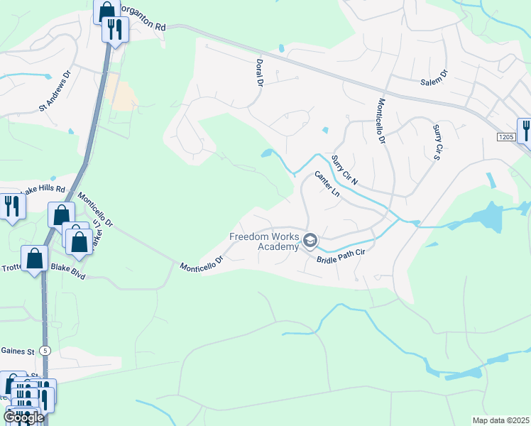 map of restaurants, bars, coffee shops, grocery stores, and more near 6 Apaloosa Place in Pinehurst