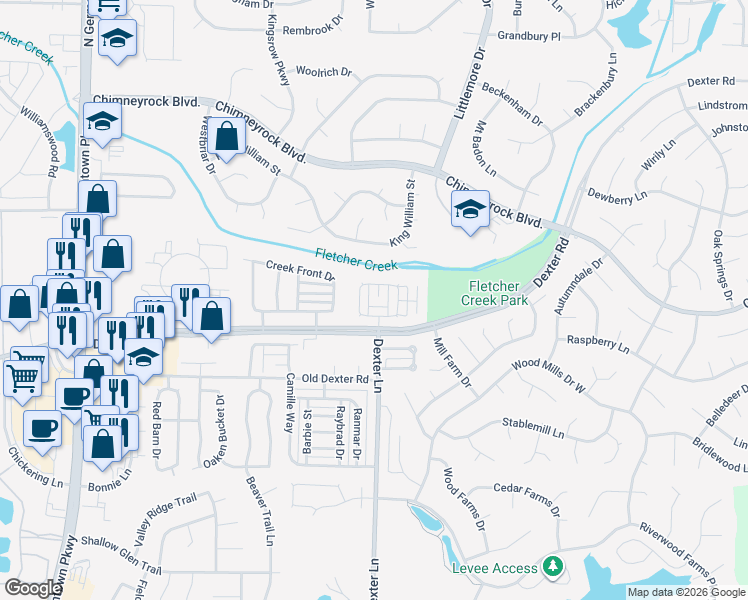 map of restaurants, bars, coffee shops, grocery stores, and more near 1819 Black Bear Circle East in Memphis