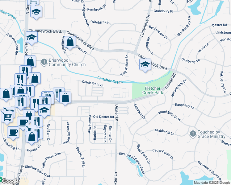 map of restaurants, bars, coffee shops, grocery stores, and more near 1815 Clunan Cove in Memphis